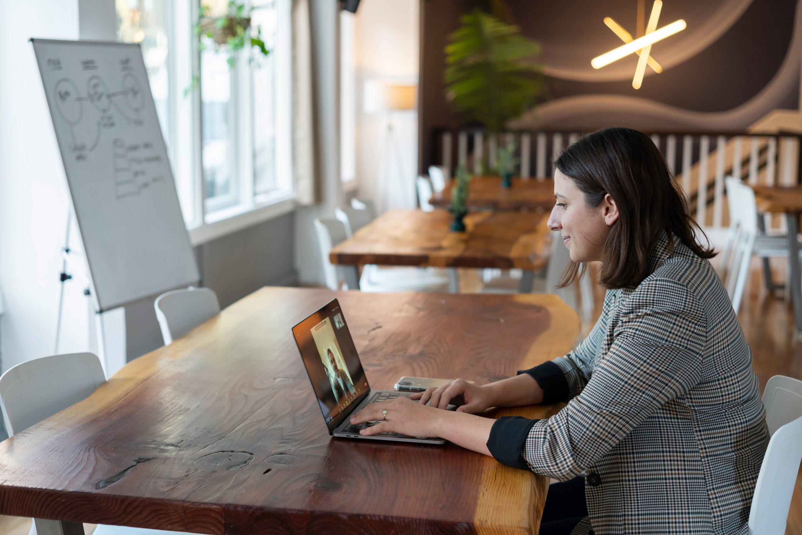 Woman at desk with computer