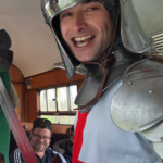 St George visiting Guideposts on a steam train.