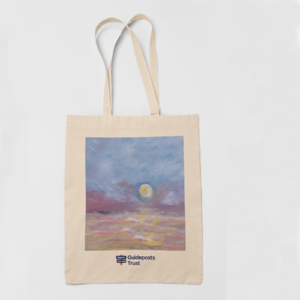 Moon Art Tote bag by Mental health charity