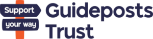 Guideposts Trust Logo featuring a signpost with wording on the sign "Support your way"