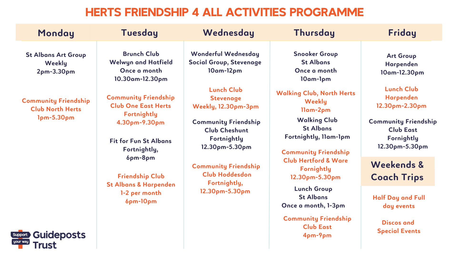 Hertfordshire Groups and Friendship Clubs